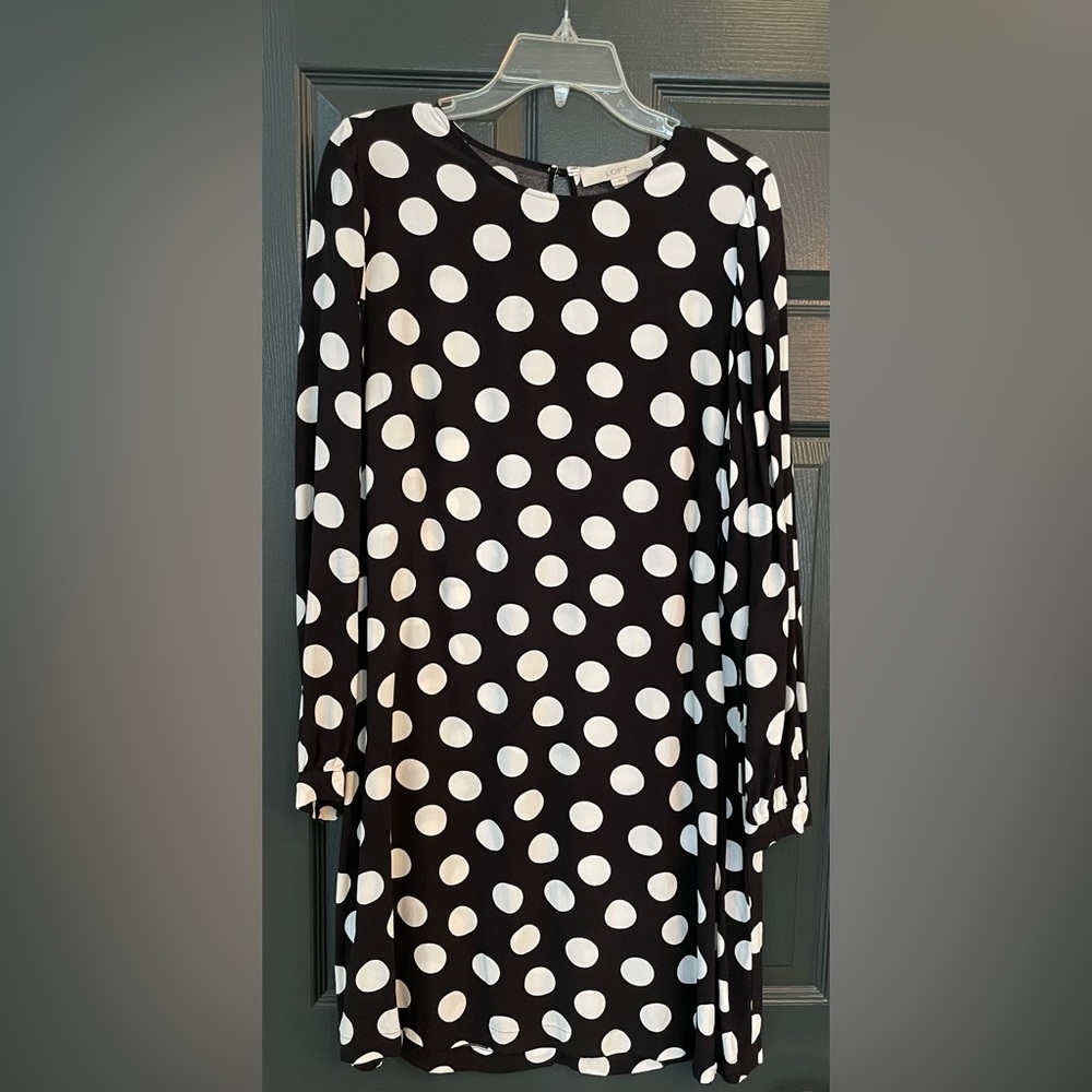 Loft Polka Dot Swing Dress
